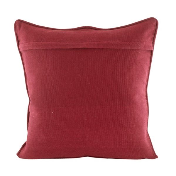 Alternate image for Maya Handwoven Burgundy Cotton Cushion Cover from Guatemala Stars of Solola