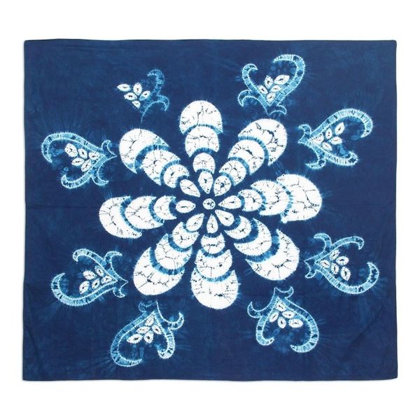 Alternate image for Floral Batik Cotton Table Cloth from El Salvador Flower of Paradise