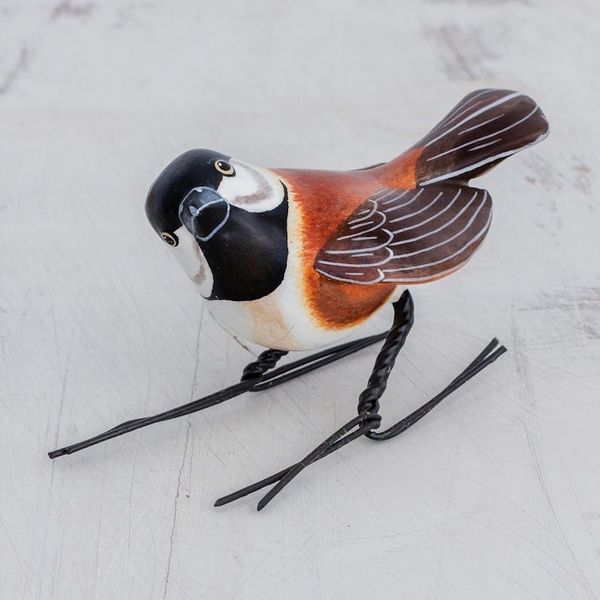 Alternate image for Ceramic Figurine of a Chestnut-Backed Chickadee Bird Chestnut-Backed Chickadee