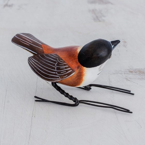 Alternate image for Ceramic Figurine of a Chestnut-Backed Chickadee Bird Chestnut-Backed Chickadee