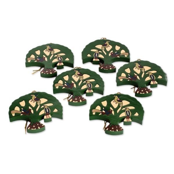 Alternate image for Pinewood ornaments Set of 6 Tree of Hope