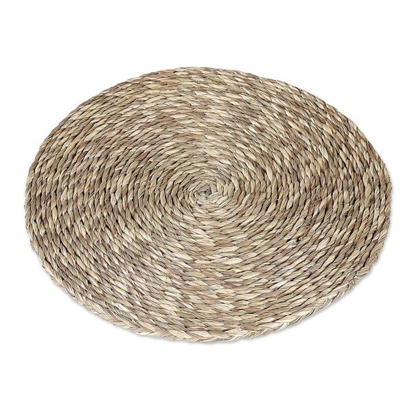 Alternate image for Handwoven Round Beige Sabai Grass Fiber 6-Piece Placemat Set Natural Feast