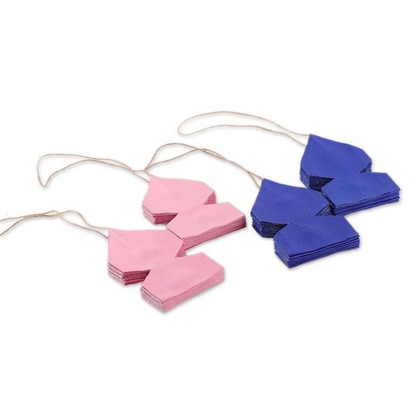 Alternate image for Artisan-Made Set of 4 Blue and Pink Flower Paper Ornaments Magical Carnival