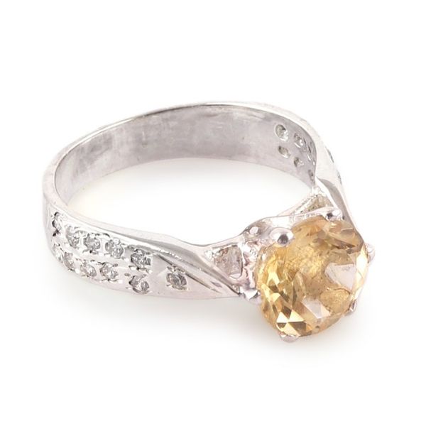 Alternate image for 2-Carat Citrine Solitaire Ring with Cubic Zirconia Jewels Joyful Glint