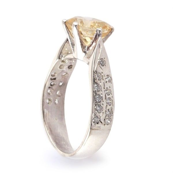 Alternate image for 2-Carat Citrine Solitaire Ring with Cubic Zirconia Jewels Joyful Glint