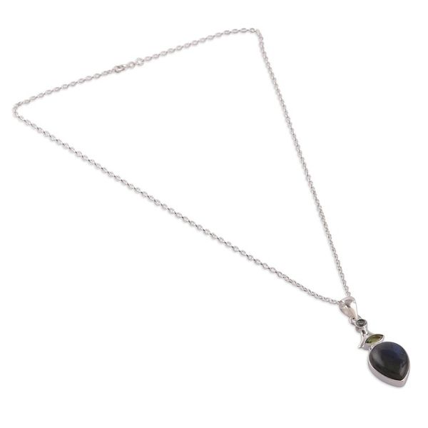 Alternate image for Polished Modern-Inspired Multi-Gemstone Pendant Necklace Sublime Dame