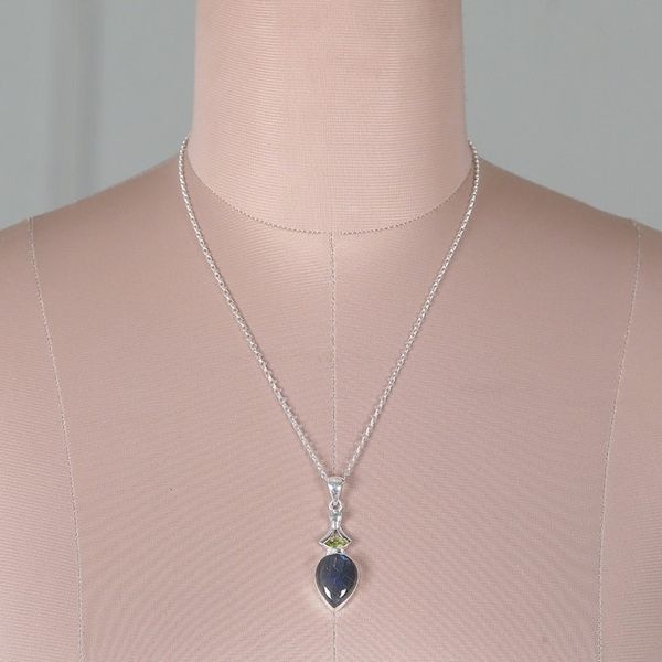 Alternate image for Polished Modern-Inspired Multi-Gemstone Pendant Necklace Sublime Dame