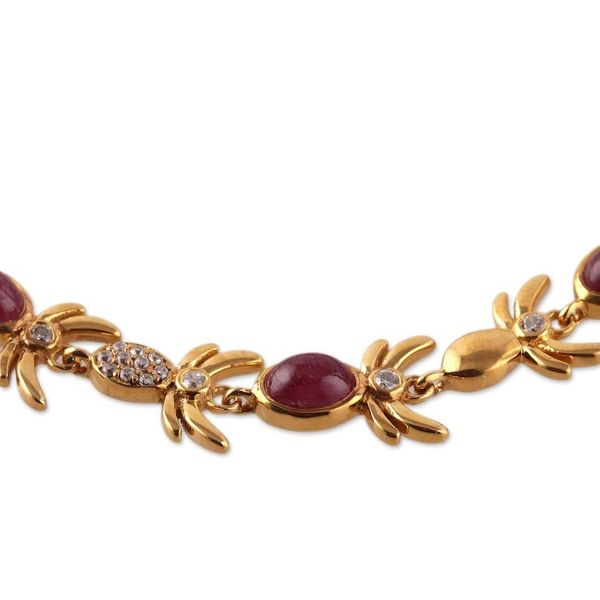 Alternate image for Fair Trade 22k Gold-Plated Ruby and Cubic Zirconia Bracelet Capricious Fantasy