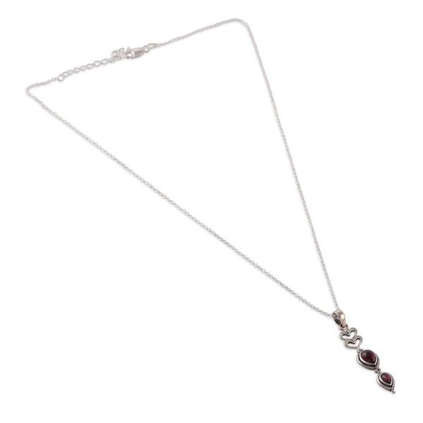 Alternate image for Romantic Natural Garnet Cabochon Heart Pendant Necklace Supreme Romance