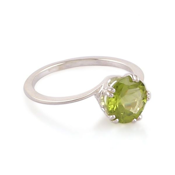 Alternate image for Artisan-Made Natural 2-Carat Faceted Peridot Solitaire Ring Delhi Fortune