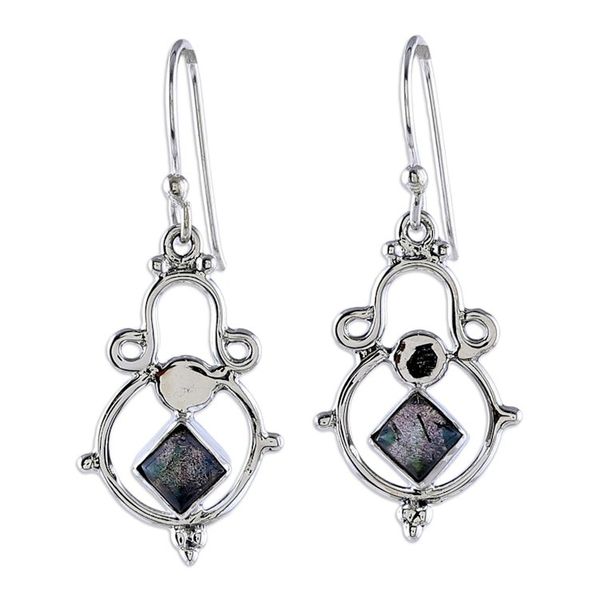 Alternate image for Fair Trade Indian-Made Classic Labradorite Dangle Earrings Dame of Mysticism