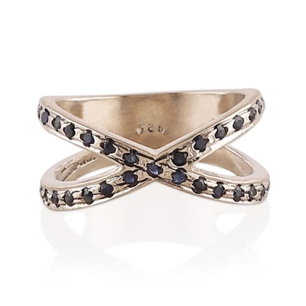 Alternate image for Polished Cocktail Ring with Pav-Set Faceted Sapphire Gems Faithful Cosmos