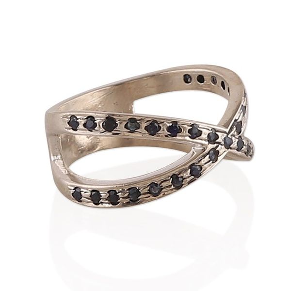 Alternate image for Polished Cocktail Ring with Pav-Set Faceted Sapphire Gems Faithful Cosmos
