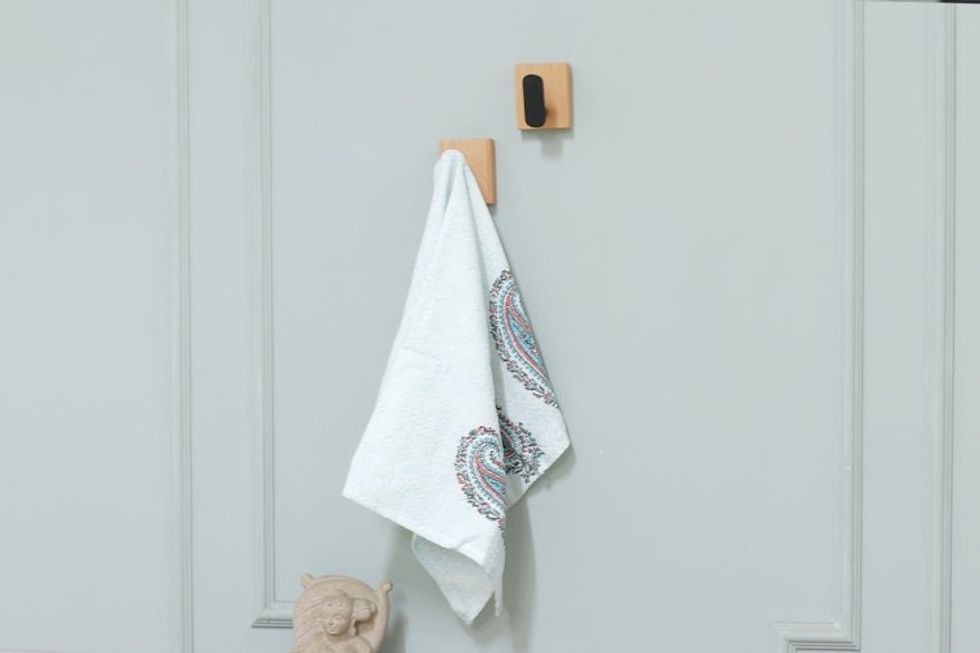 Modern Minimalist Steam Beech Wood Wall Hook Pair from India 'Minimalist Aid'