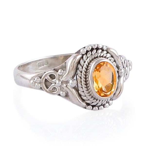 Alternate image for One-Carat Oval Citrine and Sterling Silver Cocktail Ring Prosperous Traditions