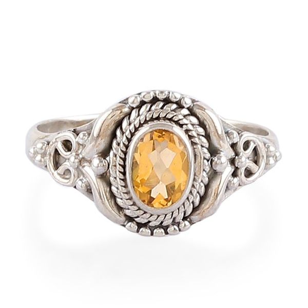 Alternate image for One-Carat Oval Citrine and Sterling Silver Cocktail Ring Prosperous Traditions