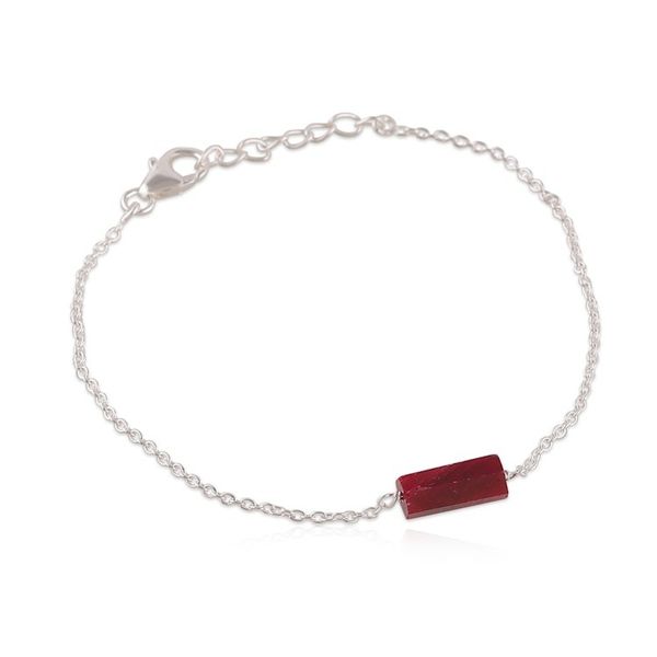 Alternate image for Indian-Made Modern Ruby and Sterling Silver Pendant Bracelet Ruby Allure