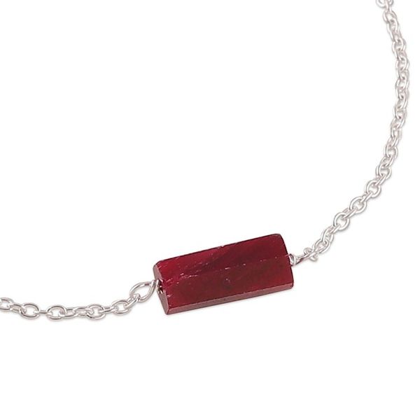 Alternate image for Indian-Made Modern Ruby and Sterling Silver Pendant Bracelet Ruby Allure