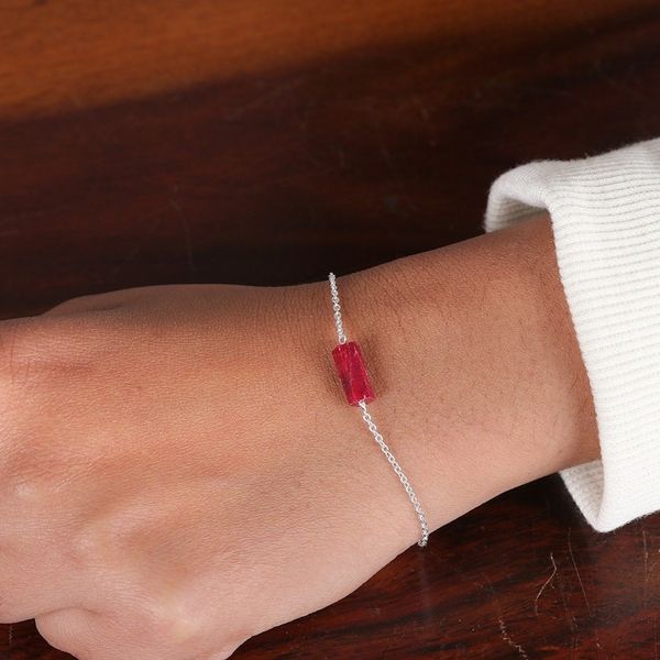 Alternate image for Indian-Made Modern Ruby and Sterling Silver Pendant Bracelet Ruby Allure