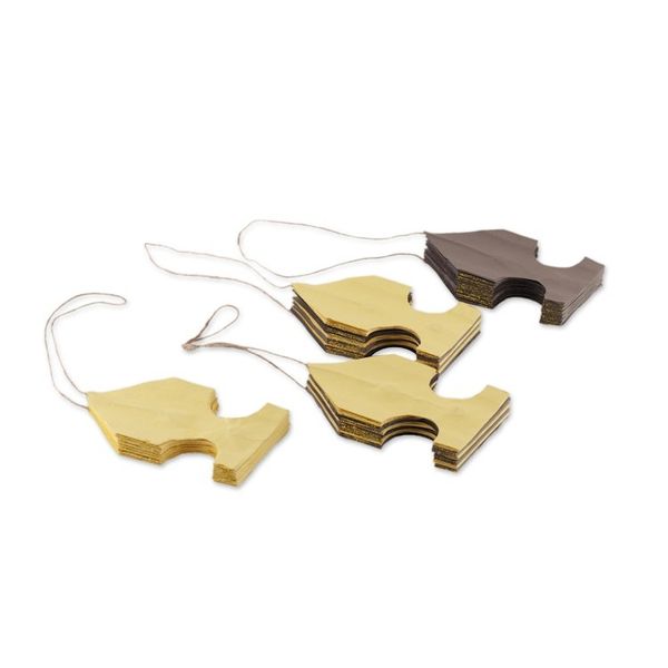 Alternate image for Classic Set of 4 Glittering Black and Yellow Paper Ornaments Solar Blossoms