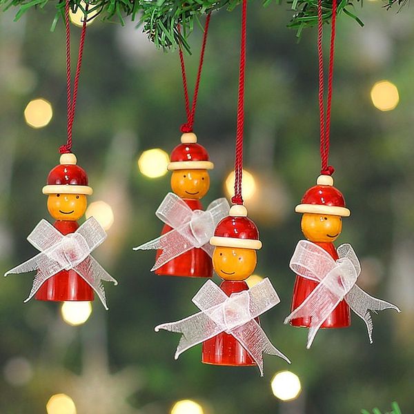 Alternate image for Fairy-Themed Set of 4 Pala Indigo Wood Channapatna Ornaments Gracious Fairy