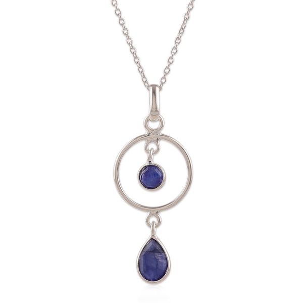Alternate image for Avant-Garde Faceted 1-Carat Blue Quartz Pendant Necklace Elysian Blue