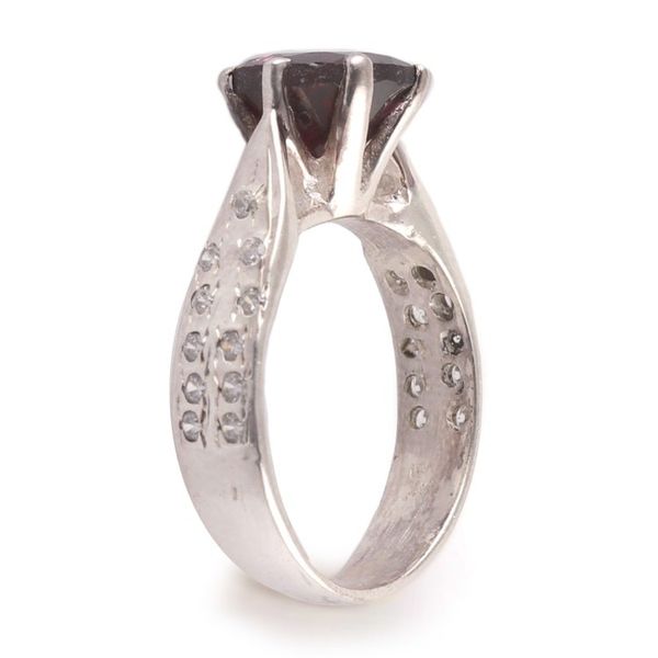 Alternate image for 2-Carat Garnet Solitaire Ring with Cubic Zirconia Jewels Passionate Glint