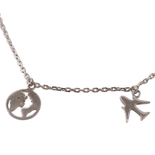 Alternate image for High-Polished Travel-Themed Sterling Silver Charm Bracelet Exotic Travel