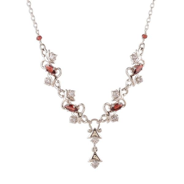 Alternate image for 4-Carat Garnet and Cubic Zirconia Y-Necklace Made in India Blooming Liaison