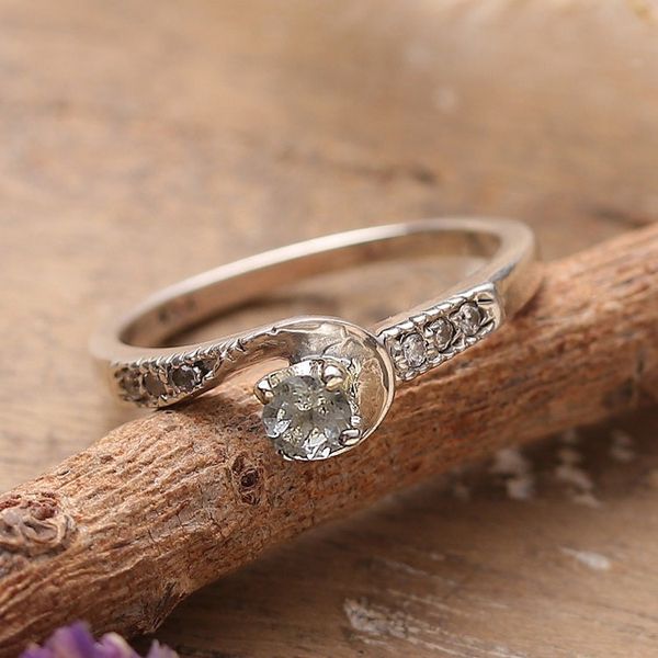 Alternate image for Blue Topaz Cubic Zirconia Sterling Silver Cocktail Ring Sublime Sparkle
