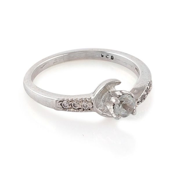 Alternate image for Blue Topaz Cubic Zirconia Sterling Silver Cocktail Ring Sublime Sparkle