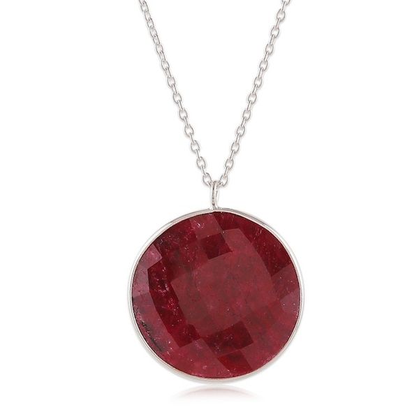 Alternate image for 58-Carat Round Ruby Pendant Necklace in a Checkerboard Cut Sublime Caprice