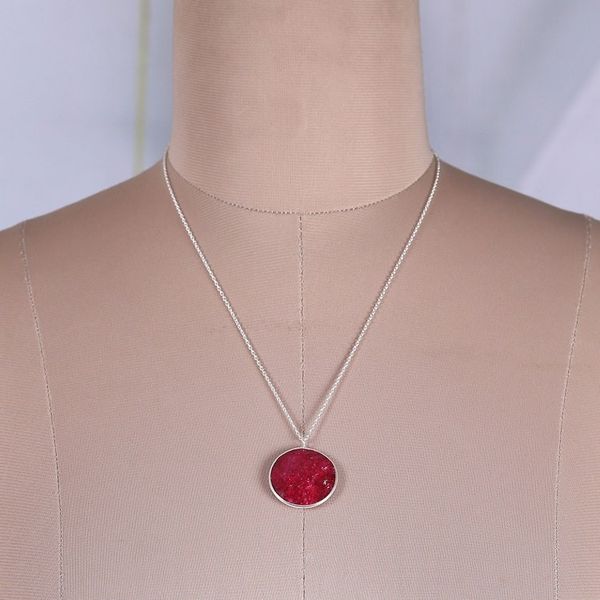 Alternate image for 58-Carat Round Ruby Pendant Necklace in a Checkerboard Cut Sublime Caprice