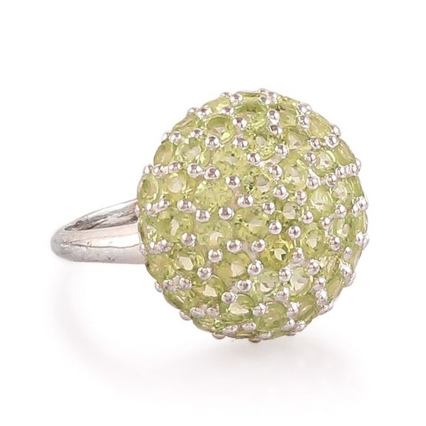 Alternate image for 1-Carat Natural Peridot Cluster Cocktail Ring Made in India Gleaming Forest