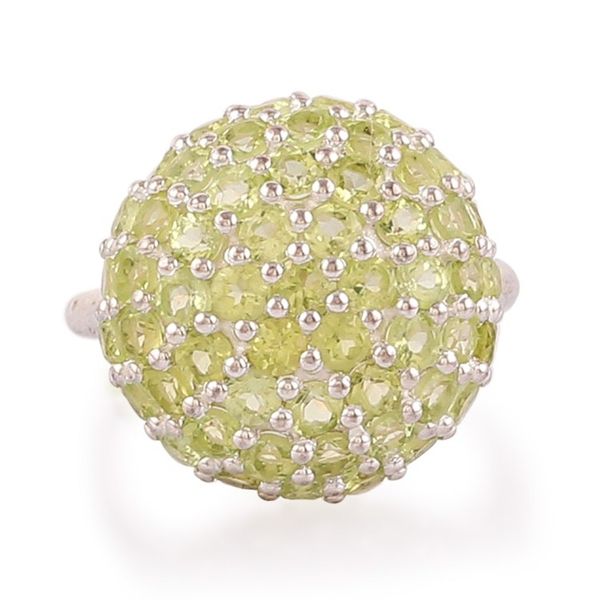 Alternate image for 1-Carat Natural Peridot Cluster Cocktail Ring Made in India Gleaming Forest
