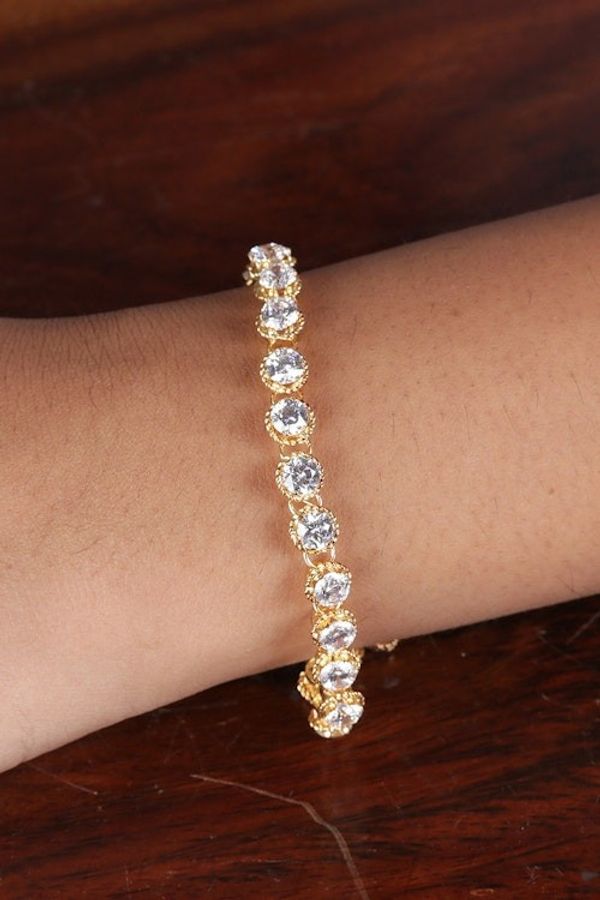Alternate image for Gold-Plated 12-Carat Cubic Zirconia Tennis Style Bracelet Victorious Sparkle