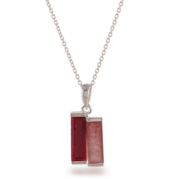 Alternate image for Avant Garde-Themed 1-Carat Ruby and Quartz Pendant Necklace Pink Dimensions