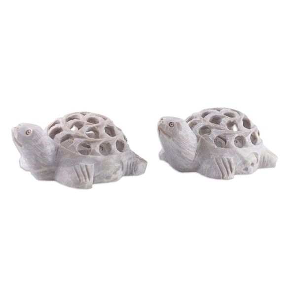 Alternate image for Fair Trade Jali Hand-Carved Turtle Soapstone Figurine Pair Turtle Tales