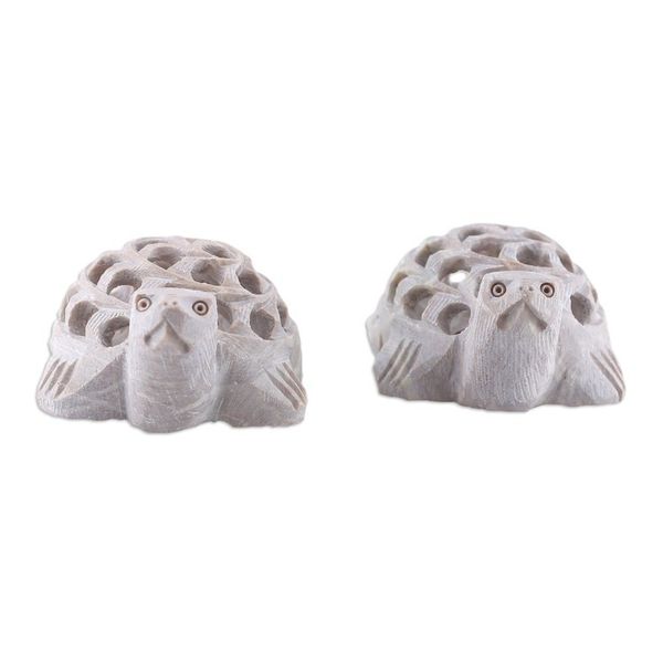 Alternate image for Fair Trade Jali Hand-Carved Turtle Soapstone Figurine Pair Turtle Tales