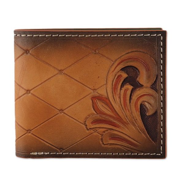 Alternate image for Baroque-Inspired Mens Copper and Mahogany Leather Wallet Noble Era