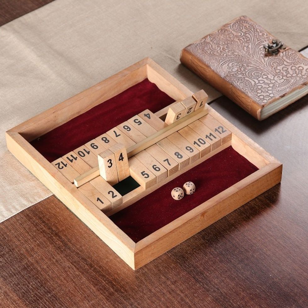 Beech Wood Shut the Box Game Set Handcrafted in India 'Shut the Box'