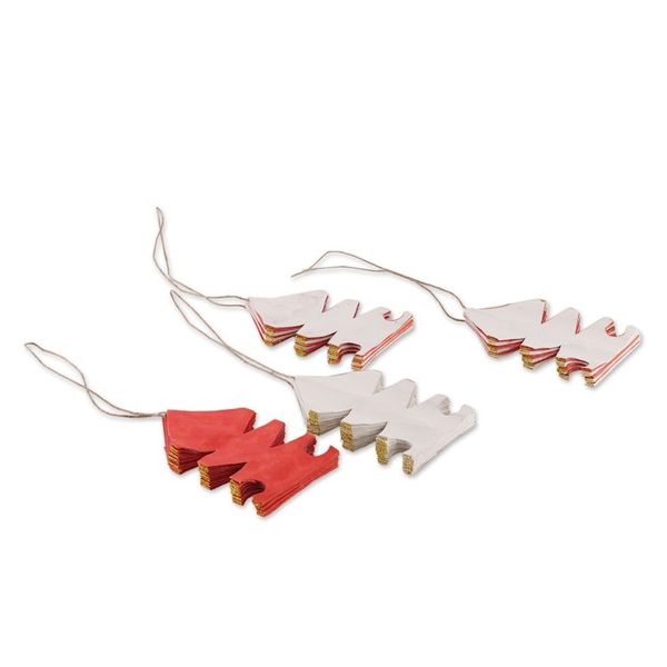 Alternate image for Holiday-Themed Set of 4 Red and White Floral Paper Ornaments Merry Blossoms