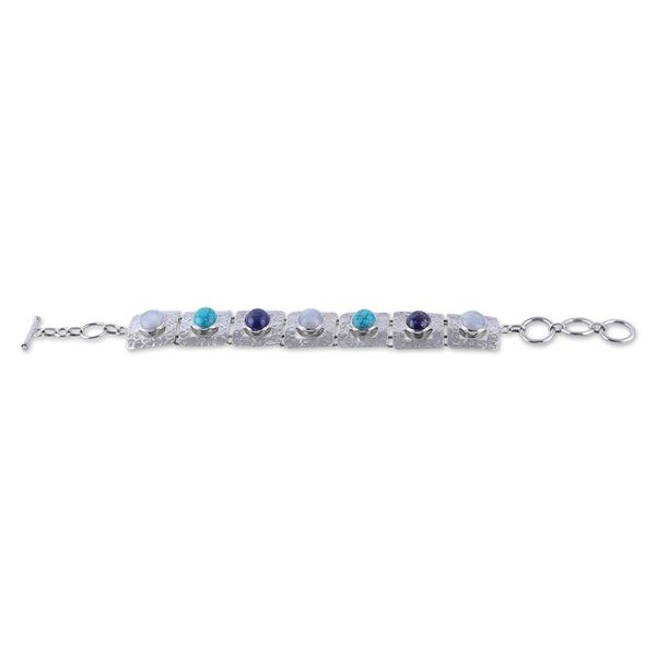 Alternate image for Avant-Garde Blue Multi-Gemstone Link Bracelet Made in India Ocean Windows