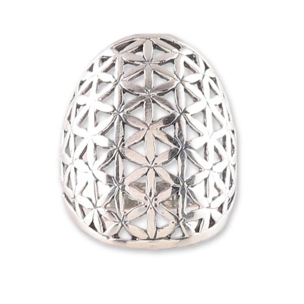 Alternate image for Floral Geometric Sterling Silver Cocktail Ring from India Spring Web