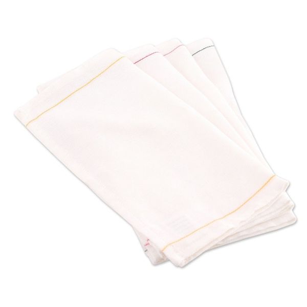 Alternate image for 4 Handwoven Cotton Mini Dish Towels with Stitched Accents Cheerful Flavors