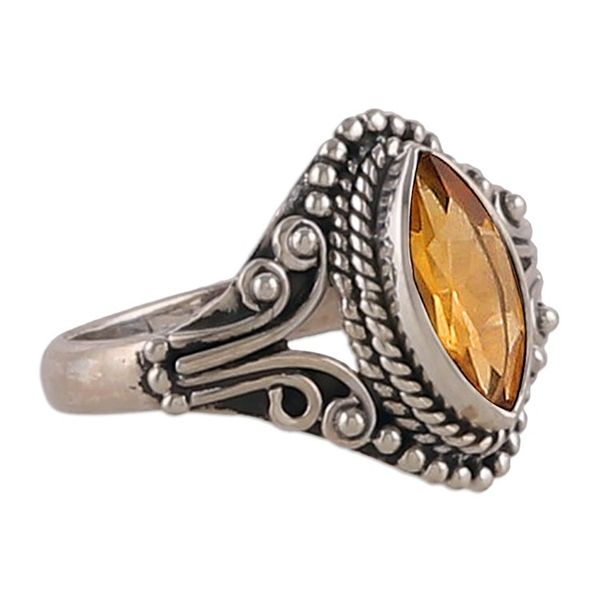 Alternate image for One-Carat Faceted Citrine Single Stone Ring from India Sunshine Luxury