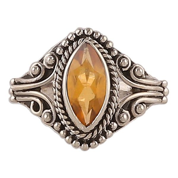 Alternate image for One-Carat Faceted Citrine Single Stone Ring from India Sunshine Luxury