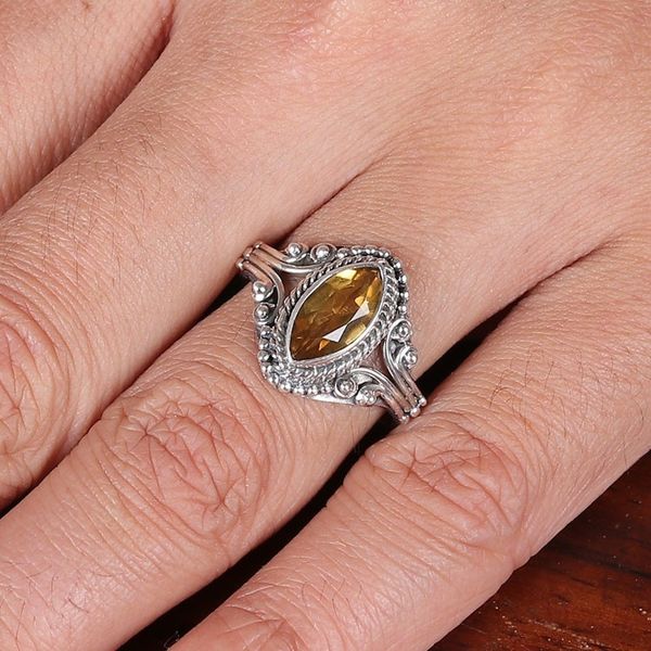 Alternate image for One-Carat Faceted Citrine Single Stone Ring from India Sunshine Luxury