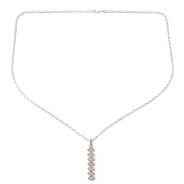 Alternate image for Three-Carat Rainbow Moonstone Pendant Necklace from India Ethereal Balance