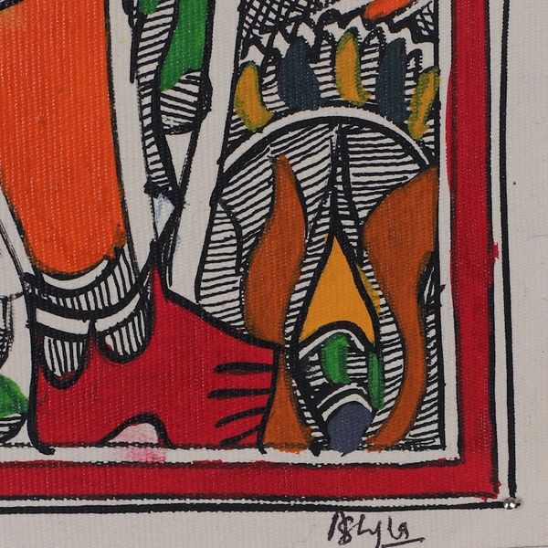 Alternate image for Madhubani Painting of Hindu Gods Ram Sita on Wedding Day Ram Sita Vivah Wedding